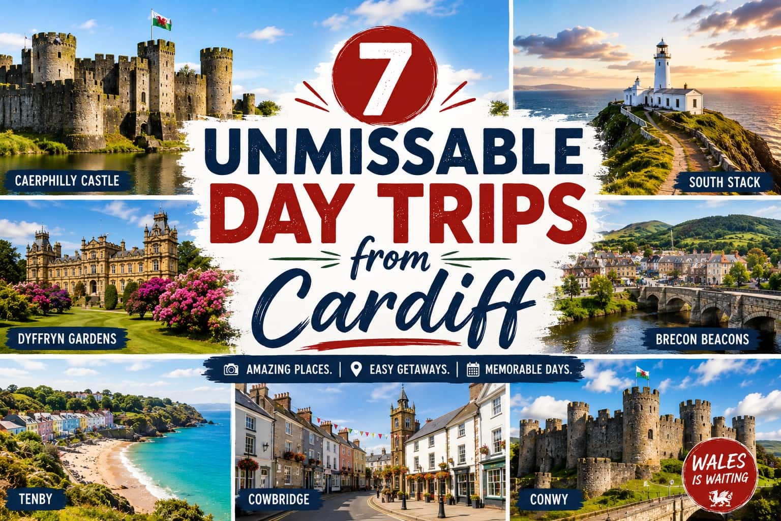 placeholder 7 unmissable day trips from Cardiff exploring castles, Welsh countryside, historic towns and beautiful destinations across South Wales